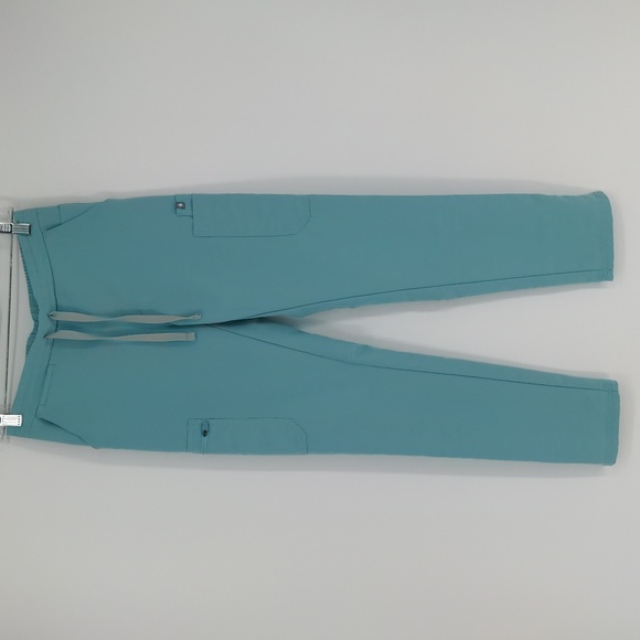 Figs Women's Teal Slim Straight Leg Pant Scrub Bottom Size Extra‎ Small Cargo - Picture 1 of 16